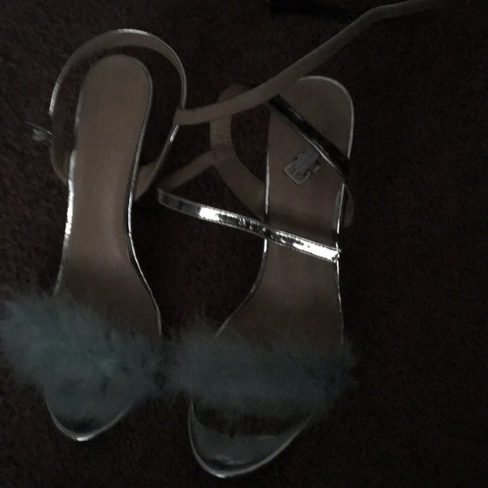 Blue fluffy heels- Steve Madden